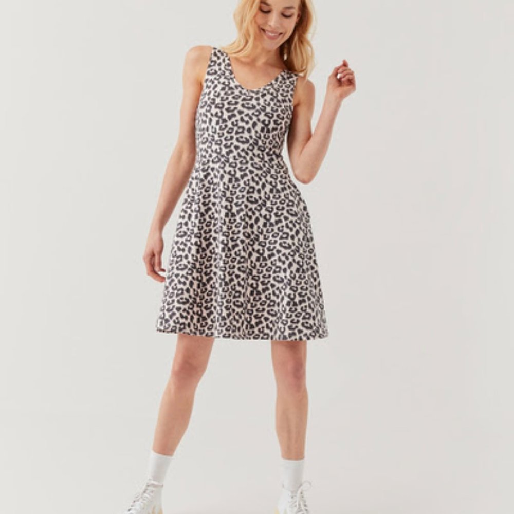 Pact Leopard Revive V-Neck Tank Dress - Sz Medium